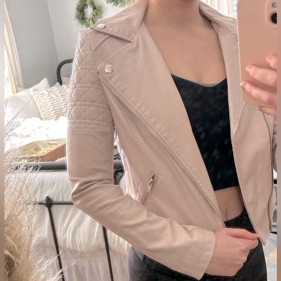 Light Pink Leather Jacket - No Label, size XS - Picture 4 of 4